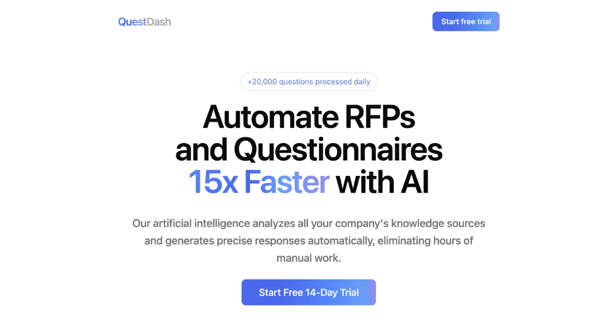 使用 AI 将 RFP 和问卷自动化速度提高 15 倍