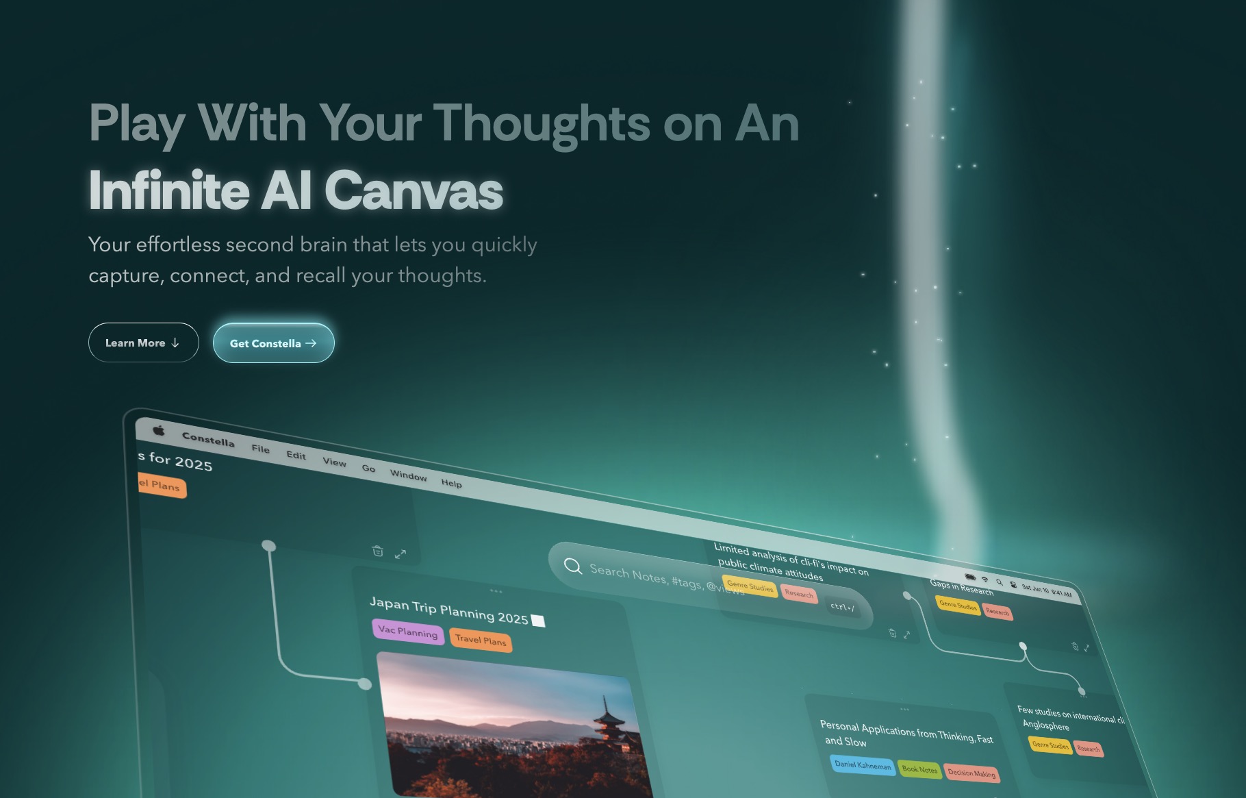 Constella — 具有视觉无限图谱和 AI 的第二大脑应用