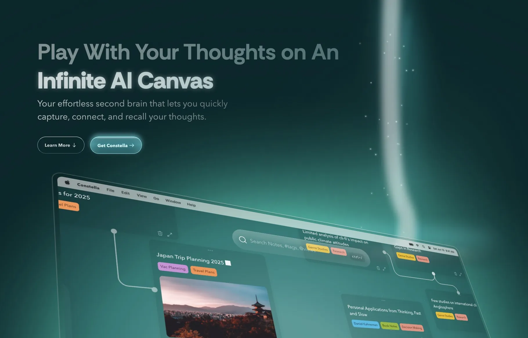 Constella — 具有视觉无限图谱和 AI 的第二大脑应用