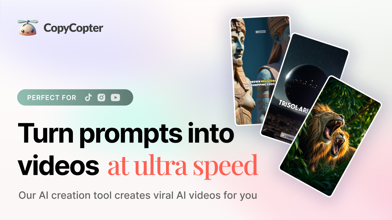 CopyCopter · AI 文本转视频生成器