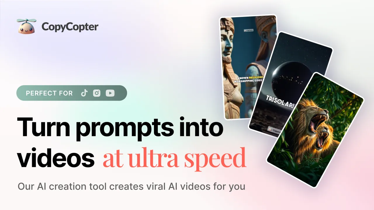 CopyCopter · AI 文本转视频生成器