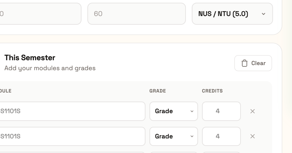累积 GPA 计算器