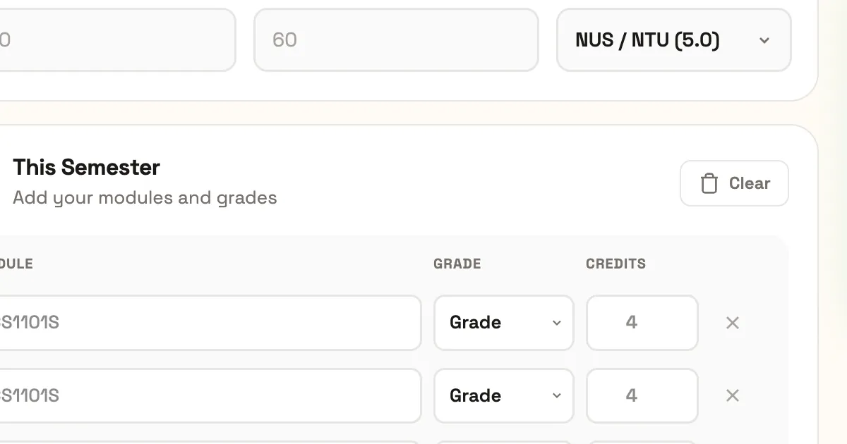 累积 GPA 计算器
