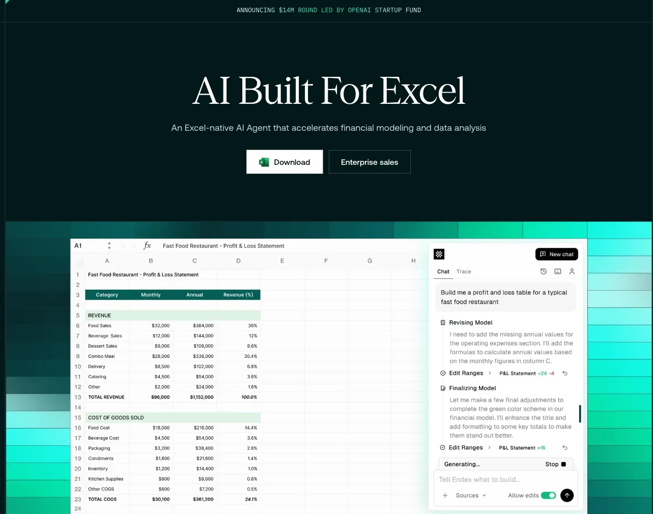 自动化 Excel 工作的 Endex AI 代理