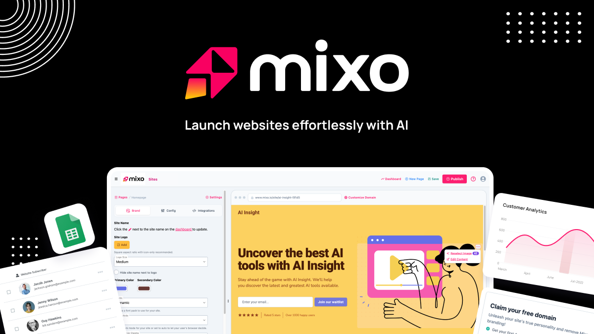 Mixo - 秒速启动业务的 AI 网站构建器