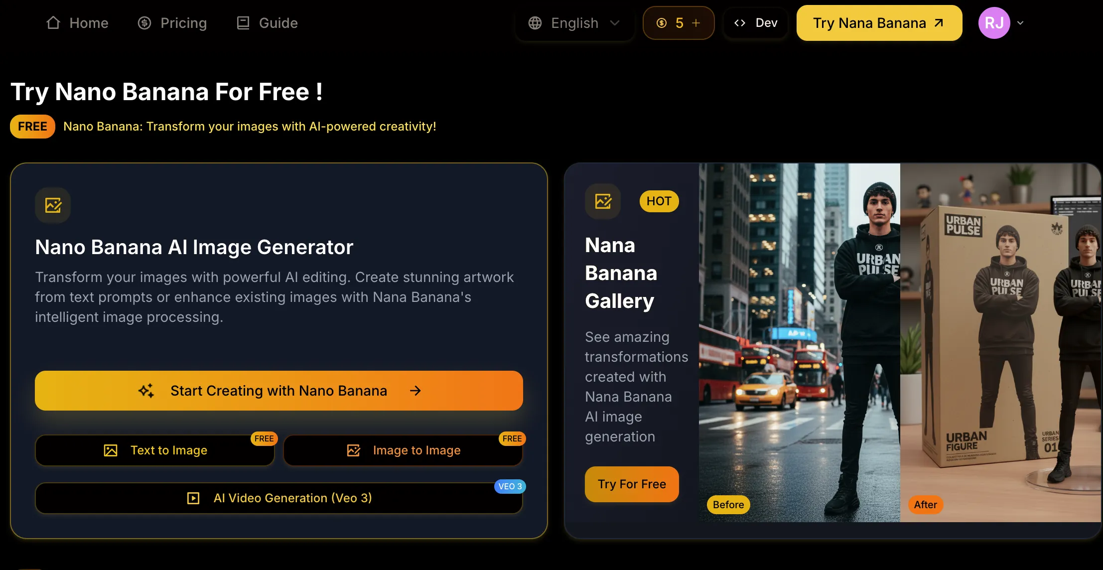 Nana Banana：Google Nana Banana AI 图像编辑器