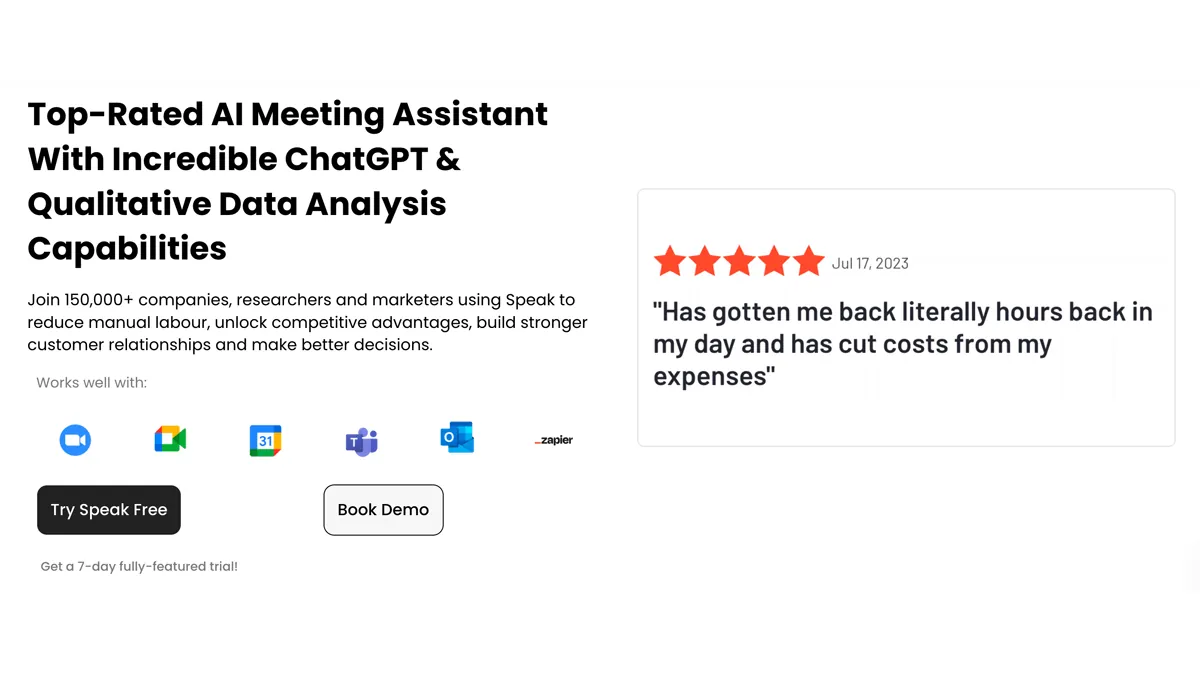 Speak AI - 利用 AI 进行转录、翻译和分析