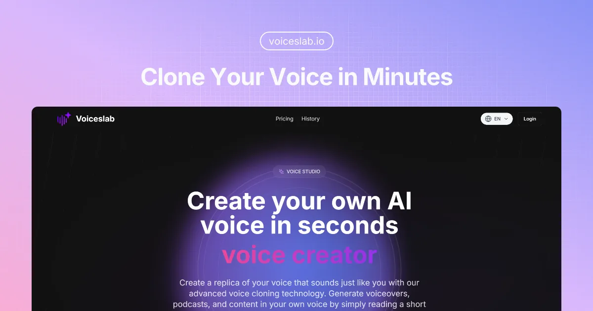 Voiceslab：免费即时创建您自己的 AI 语音，语音克隆